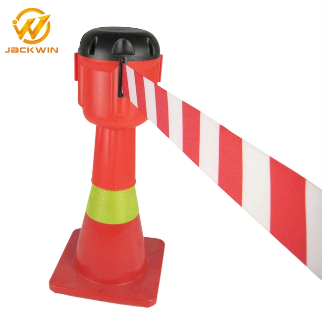 2" Width Retractable Nylon Belt Cone Toppers Connector Barriers