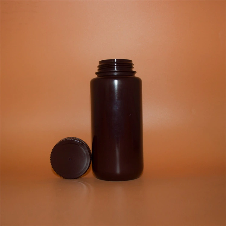 Plastic 250ml 500ml Amber Reagent Bottle with Screw Cap