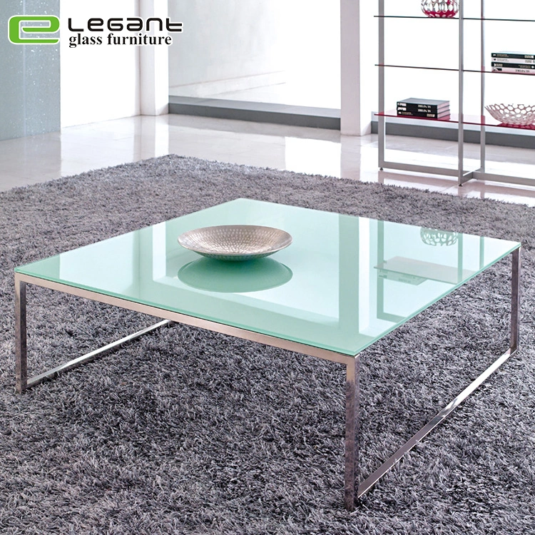 Free Sample Round Mirrored Modern Fancy Bent Glass Top Coffee Table