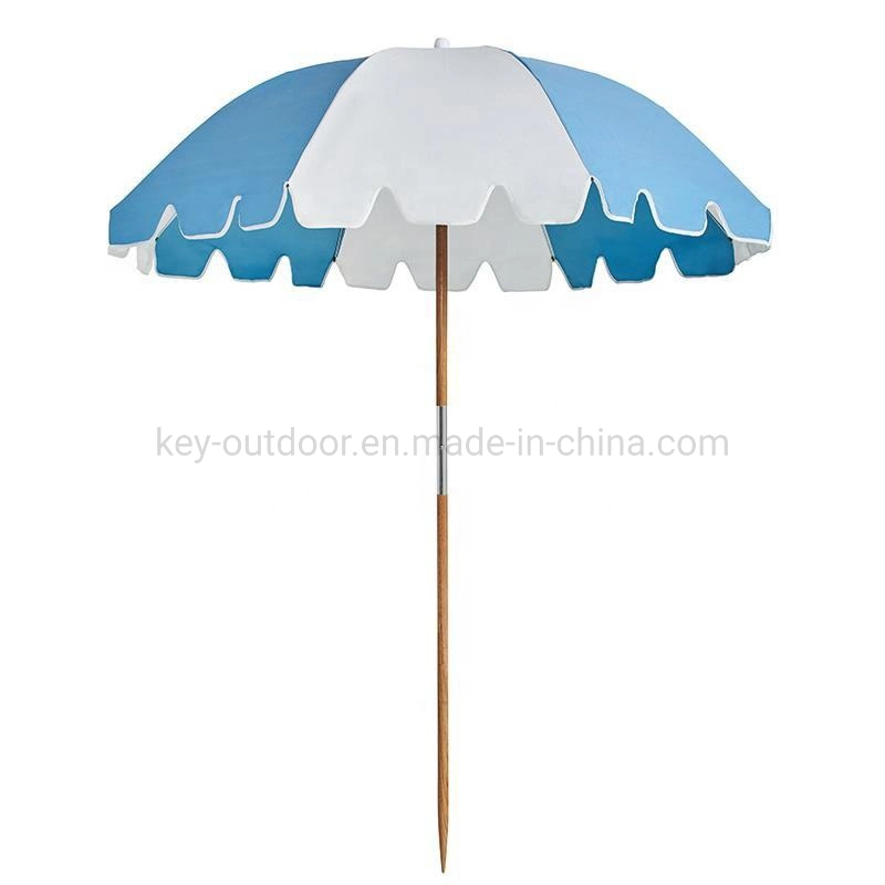 Canvas Wooden Pole Outdoor Garden Parasols Patio Beach Umbrellas Canopy