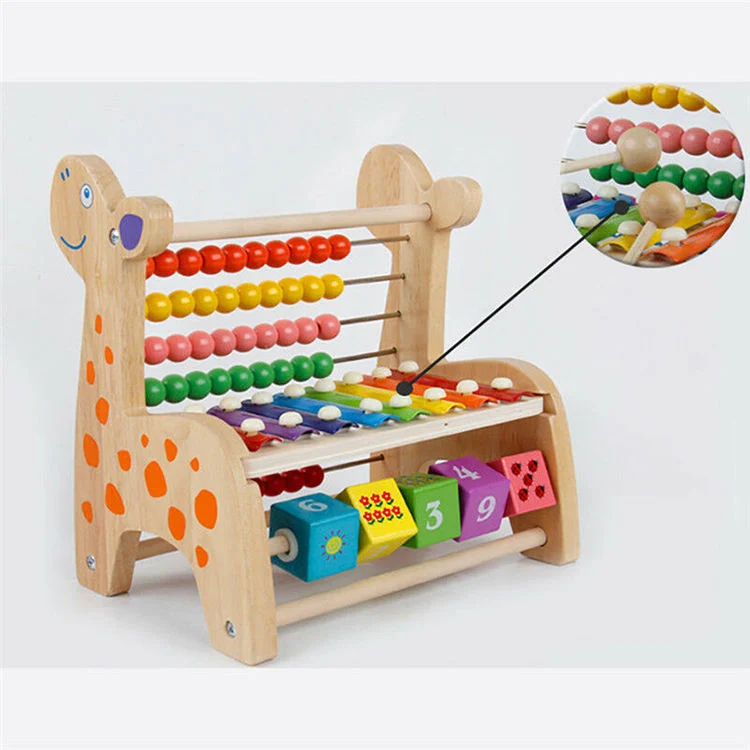 Rainbow Colorful Abacus Rack Math Game Montessori Musical Instrument Toys