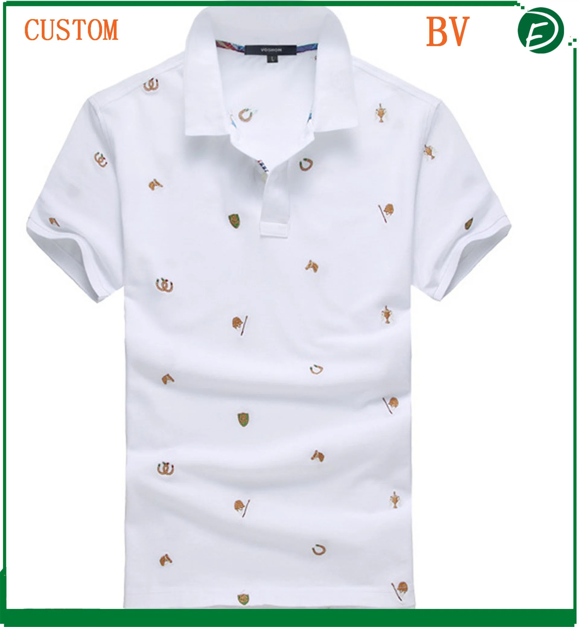 100%Cotton Pique Material Full Silk Printing Short Sleeve Polo Shirts with Cheap Price