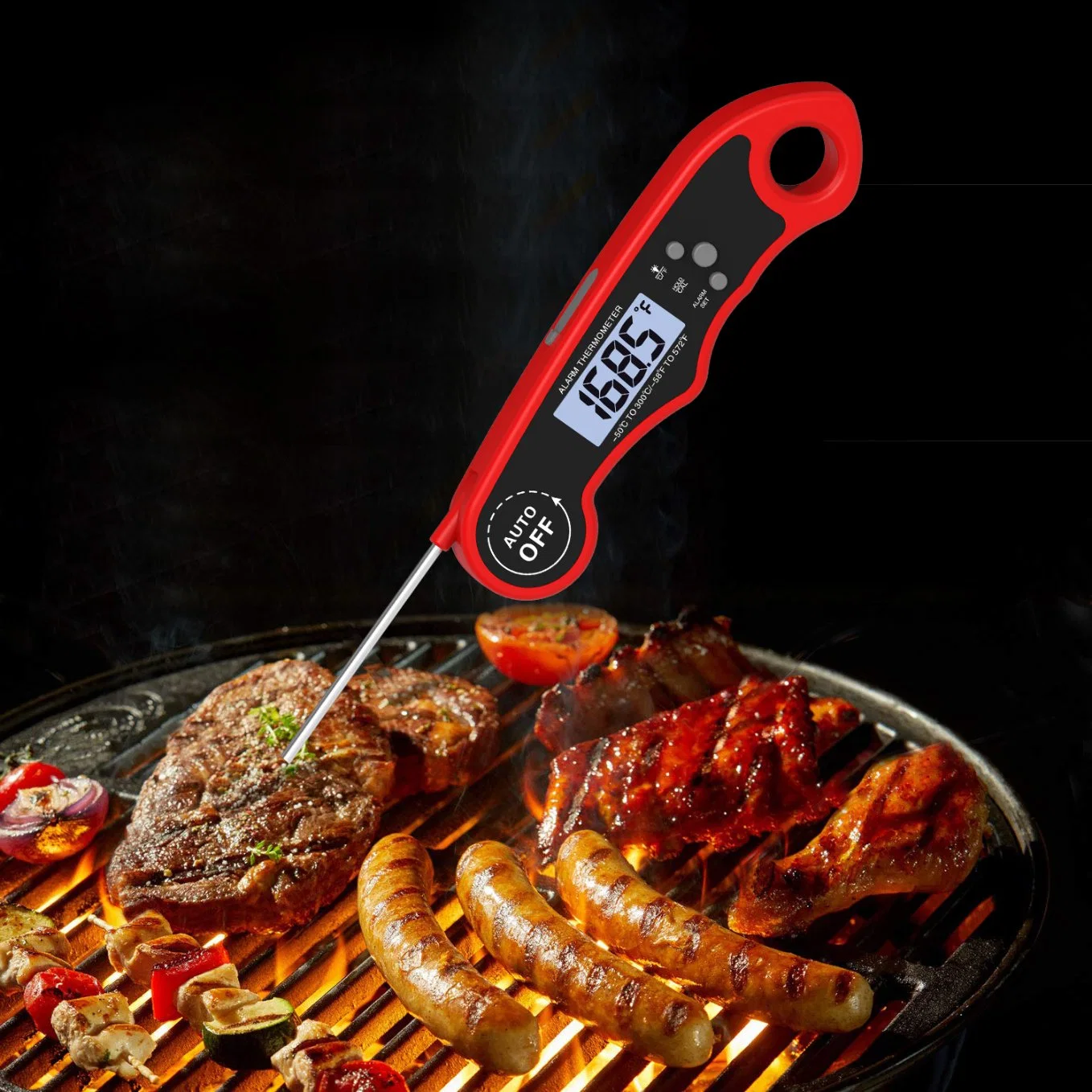 Haushalt faltbar Digital Cook Food Thermometer Küche BBQ Grill Backofen Fleischthermometer