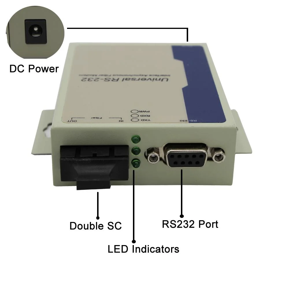 RS232 auf Glasfaser Multimode 1310nm 2km SC/St/FC Glasfaser Modem