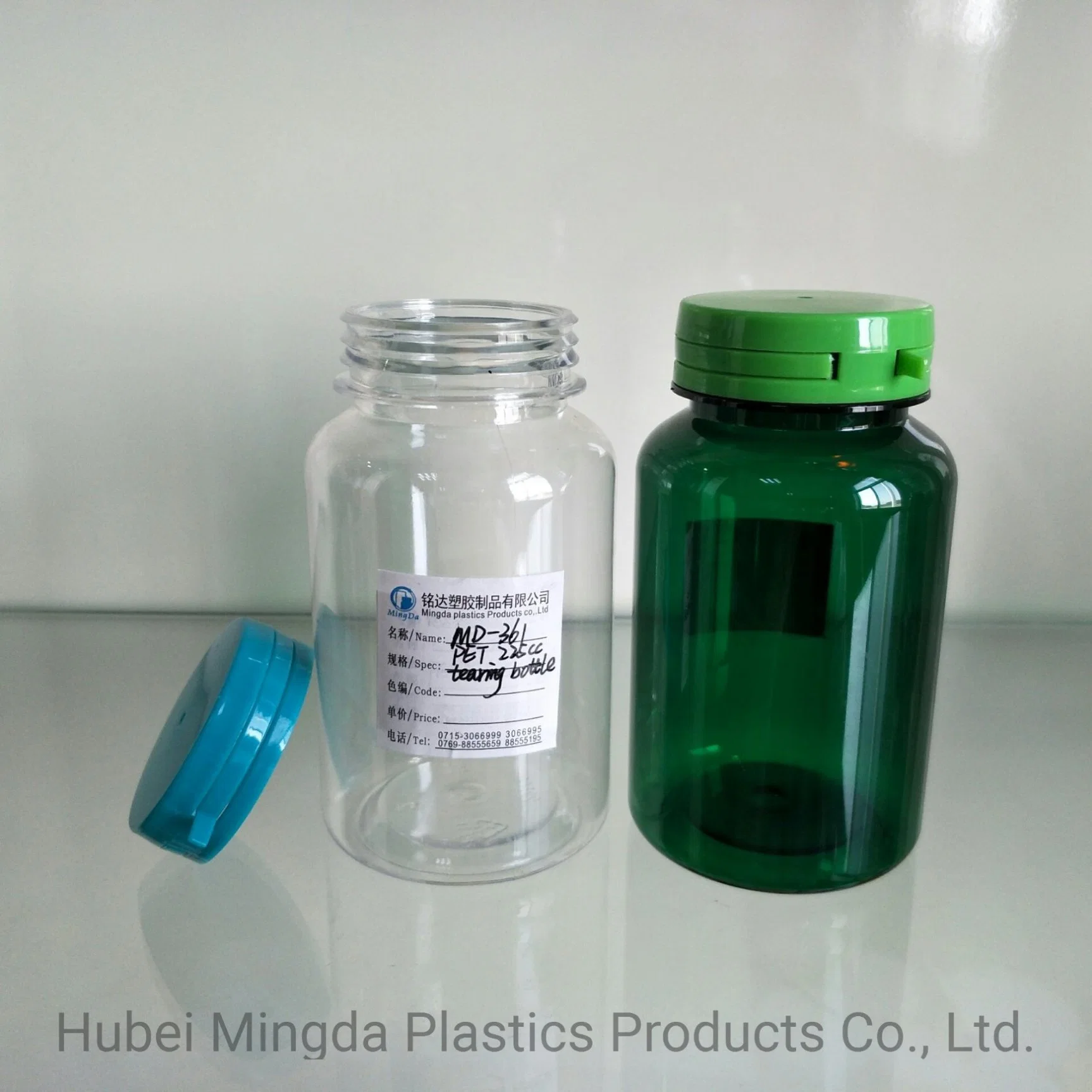 PET/HDPE MD-361 زجاجة بلاستيكية سعة 225 مل للطب/الطعام/منتجات الرعاية الصحية التعبئة والتغليف