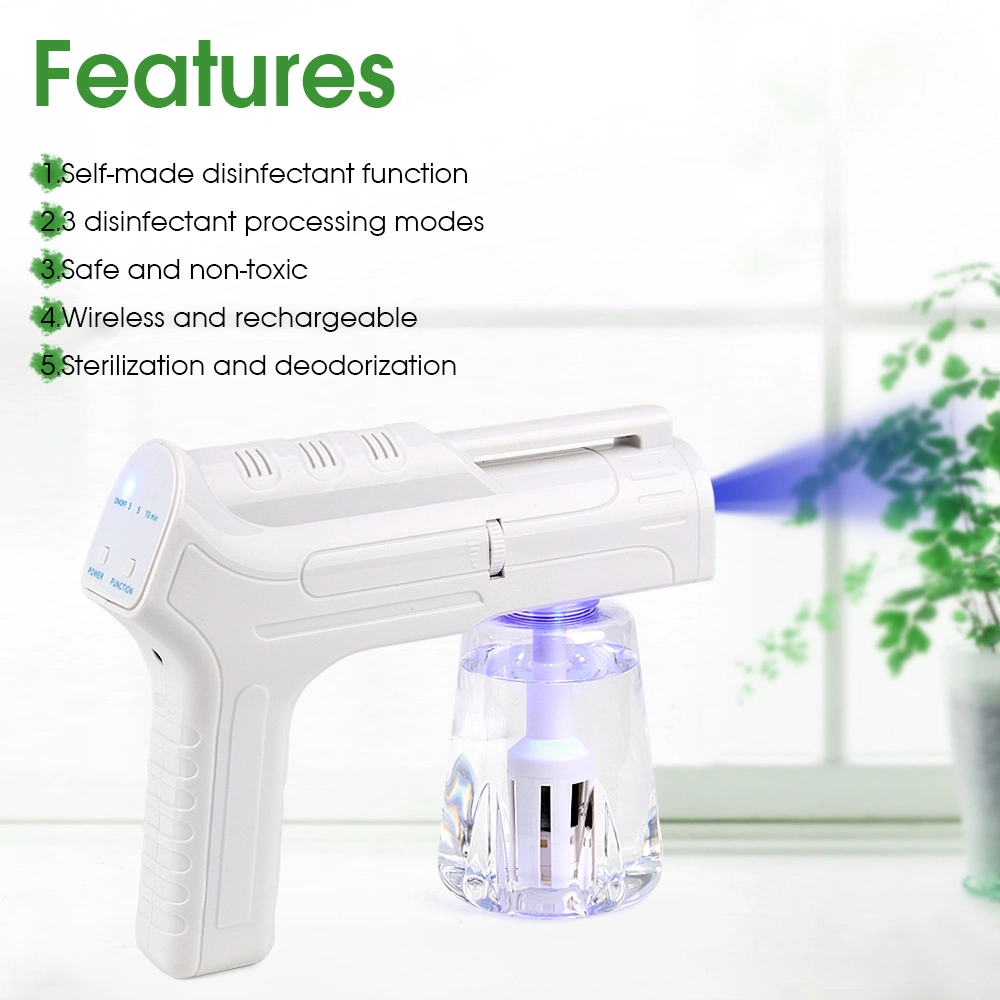 Electric Handhold Rechargeable Blue Ray Nano Sprayer for Disinfecting