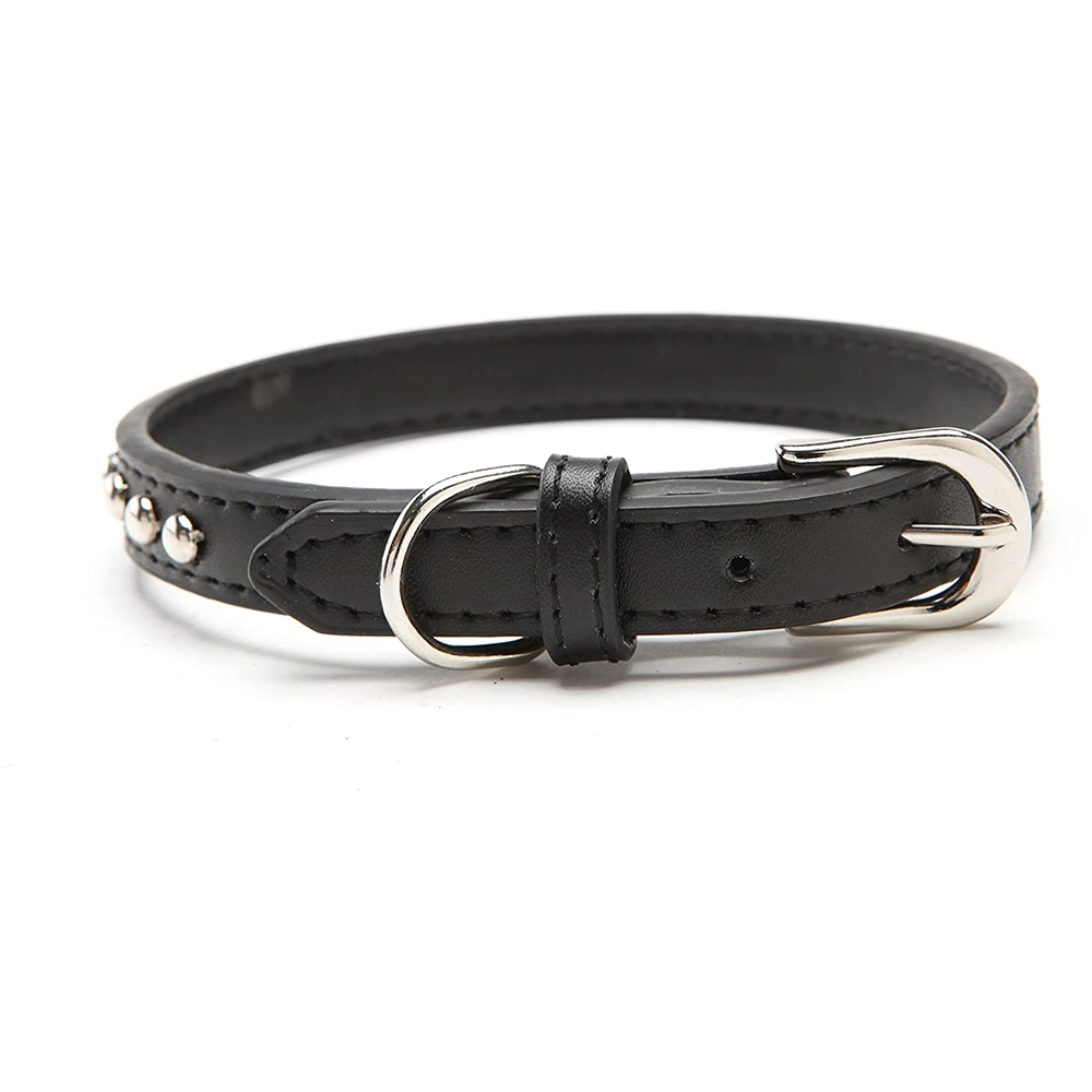 Durable Adjustable Rivet Leather Pet Dog Collar