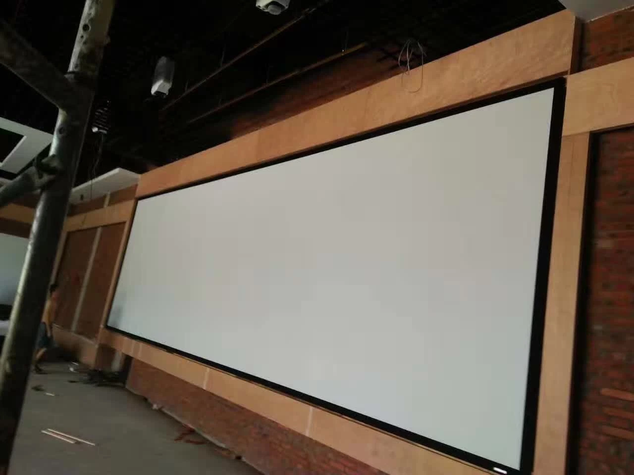 100" Fixed Frame Projector Screen with Acoustically Transparent Fabric Screen