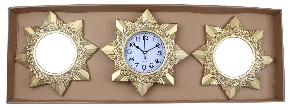 Cross Border Hot Selling Plastic Promotion Home Decoration Three Piece Set of Wall Clock