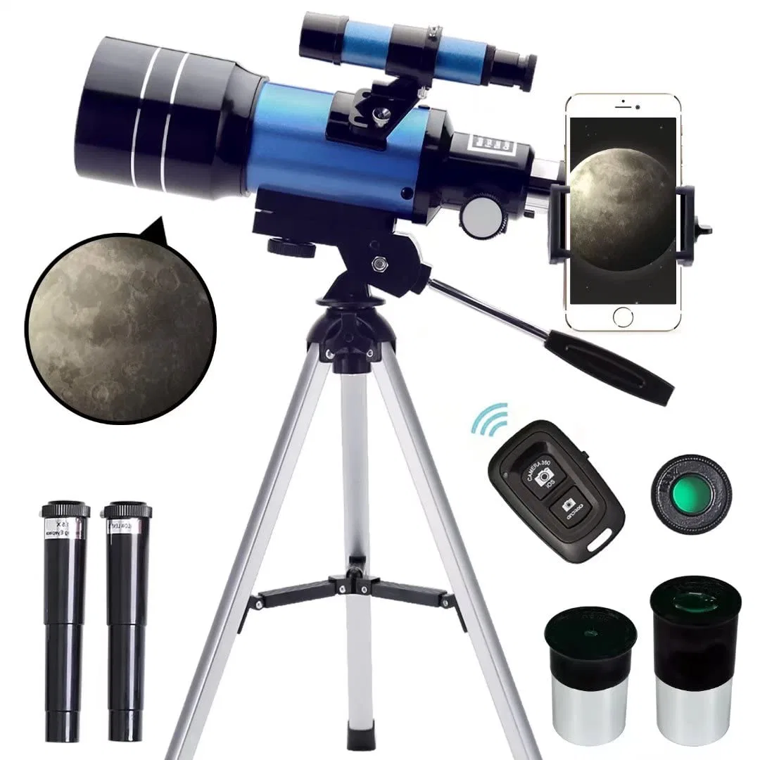 Télescope réfracteur de 70 mm Moonscope personnalisé de base pour les débutants en astronomie adultes