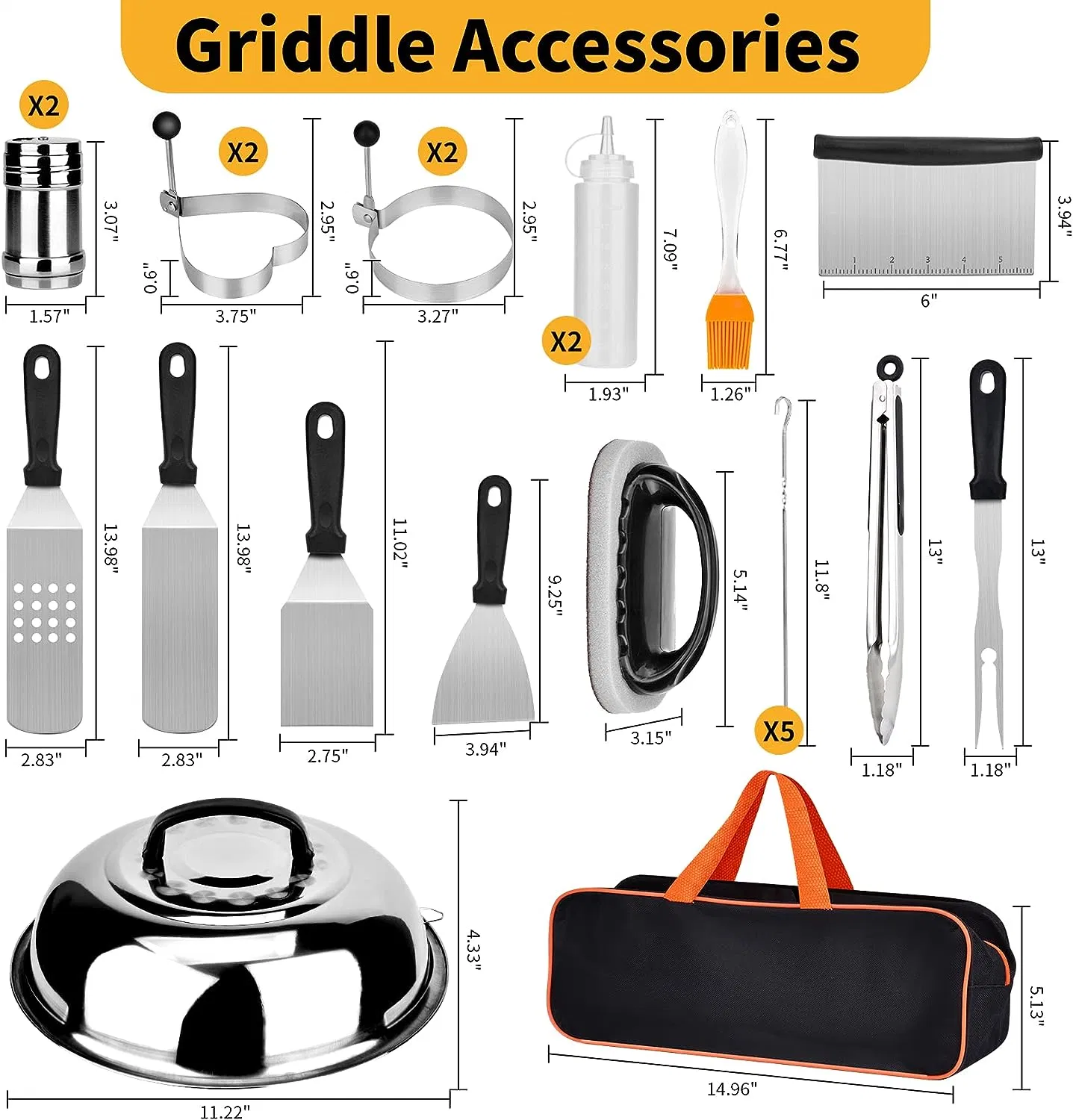 Outdoor Cooking BBQ Griddle Tool Kit Accessories Kit BBQ Griddle Tool