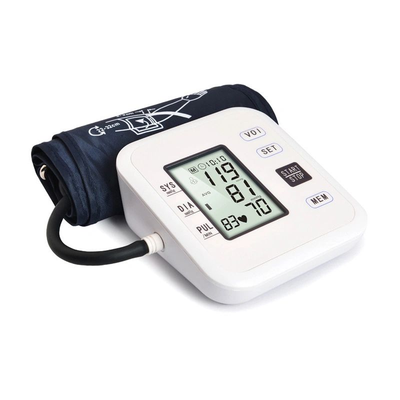 Personnalisation utilisation à domicile Sphygmomanomètre automatique LCD Affichage numérique diffusion vocale Moniteur de pression artérielle électronique du bras