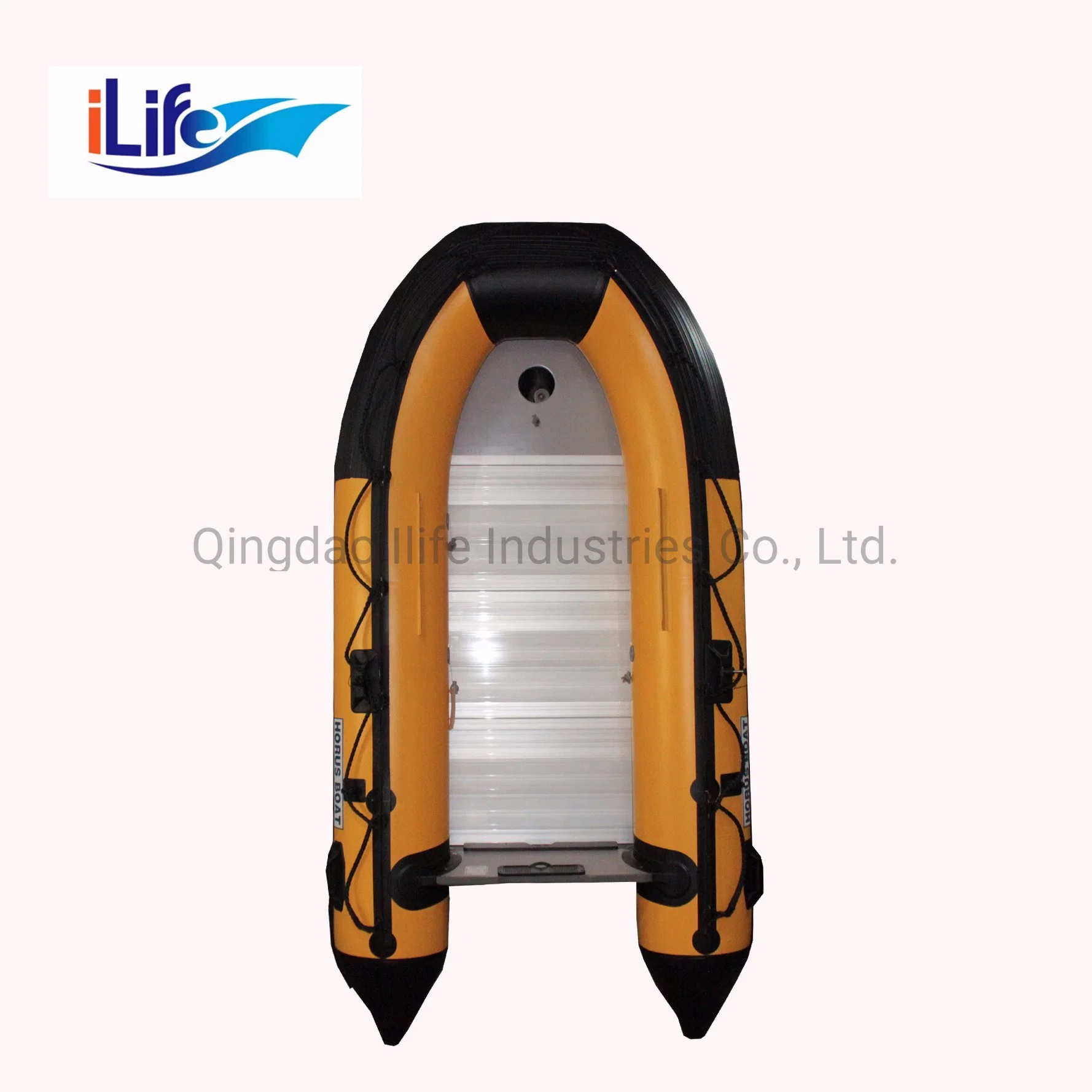 Ilife 3m Yellow Full Path PVC/Hypalon Inflatable Rescue Fishing Rubber Boat with Aluminum/Drop Stitch Air/Plywood Floor with Ce