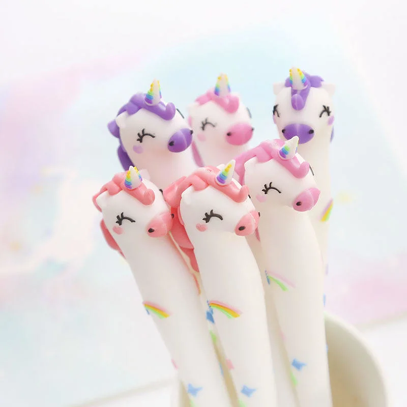 Creative Kawaii School Student Unicorn PVC Soft Pengel Pen Stationery