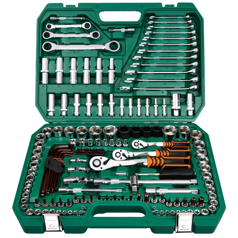 150PCS Include 1/4" 1/2" 3/8" Socket Set Ratchet Wrench Set Auto Repair Tools with Spanner and Bit Special