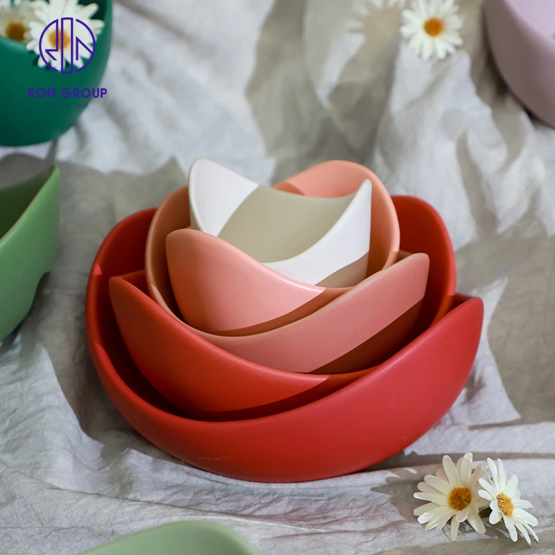 China Wholesale/Supplier Fruit Snack Table Bowl Set Lotus Style Plastic Bowl Decoration for Hotel Restaurant Wedding Party