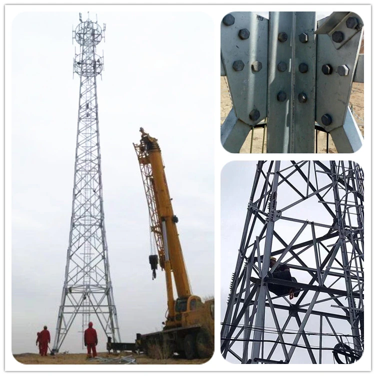 Self Supporting Steel Lattice 3legged or 4 Legged Angle Steel and Steel Tubular Communication Telecom Antenna Tower