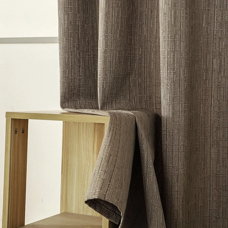 Moderne simple léger de luxe style nordique thé au lait couleur coton Rideau de salon en lin 2023 Nouvelle chambre en tissu ombré