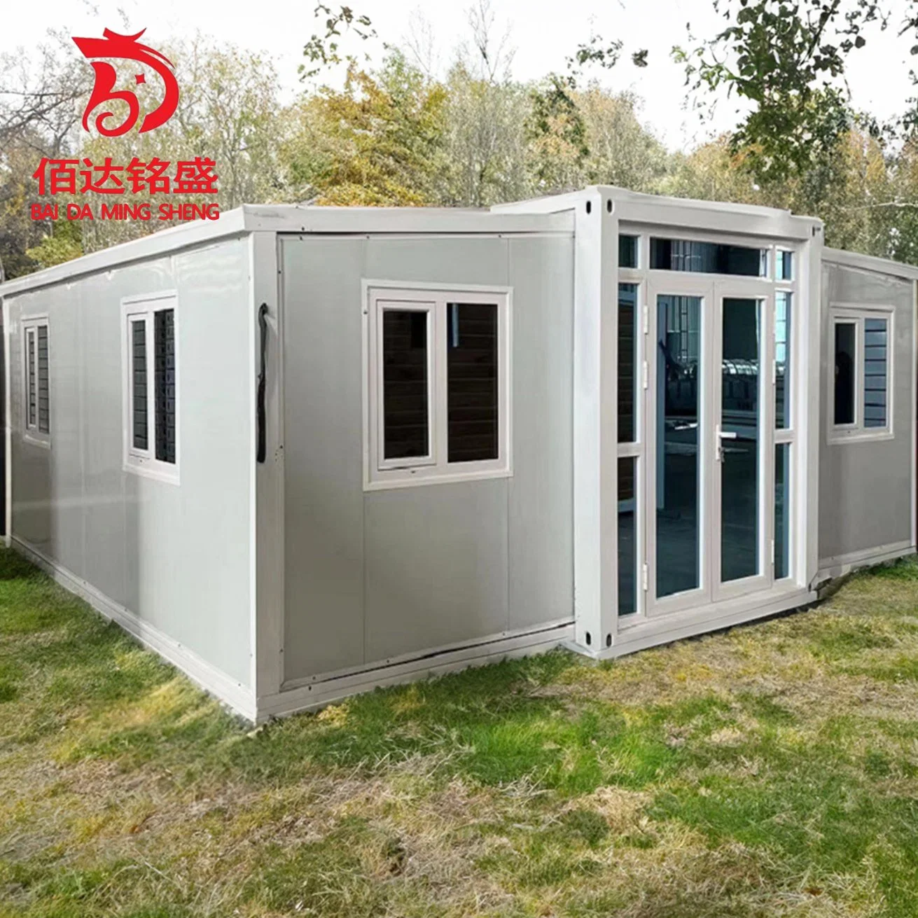 Acero de lujo barato 20ft/40ft 2 pisos Flat Pack Mobile fungible Edificio prefabricado estructura modular de acero Villa Casa Prelab vidrio pequeño Contenedor de la casa