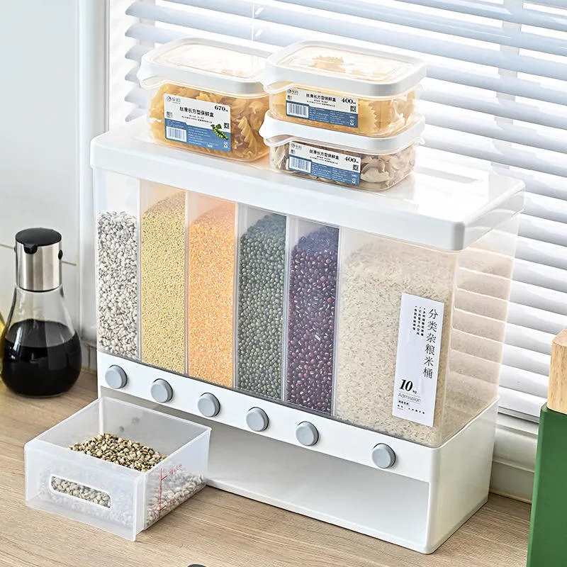 Contenedor de arroz comida cereal contenedor Wall-Mounted dispensador de cereales