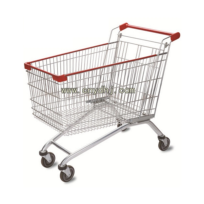 Fashion Design Chrome Metal Supermarket Store Shopping Trolley