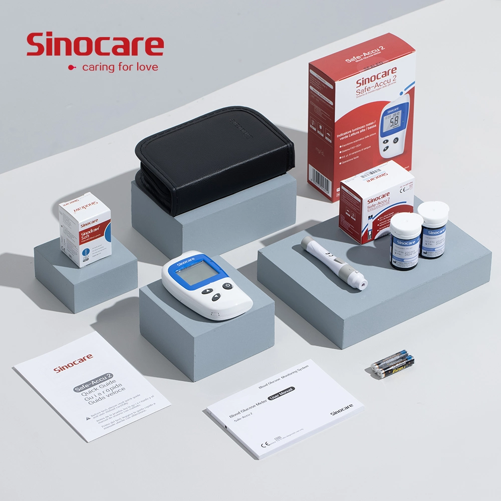 Clinique de soins à domicile Sinocare Test sanguin rapide rapide de la machine 5sec sang 0.5UL exacts Glucometer avec compteur de glucose de sang de bande