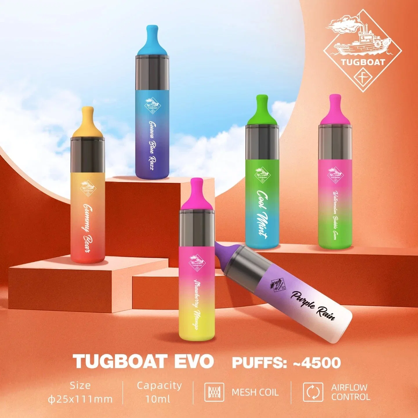 Wholesale/Supplier Best Quality High Standard Disposable/Chargeable Vape Pen Tugboat Evo 4500 Puff Joact E Cigarette