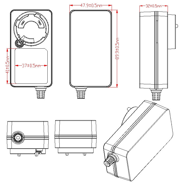 48 W Adaptador de Corriente Universal de montaje en pared muestra gratuita AC Adaptador DC