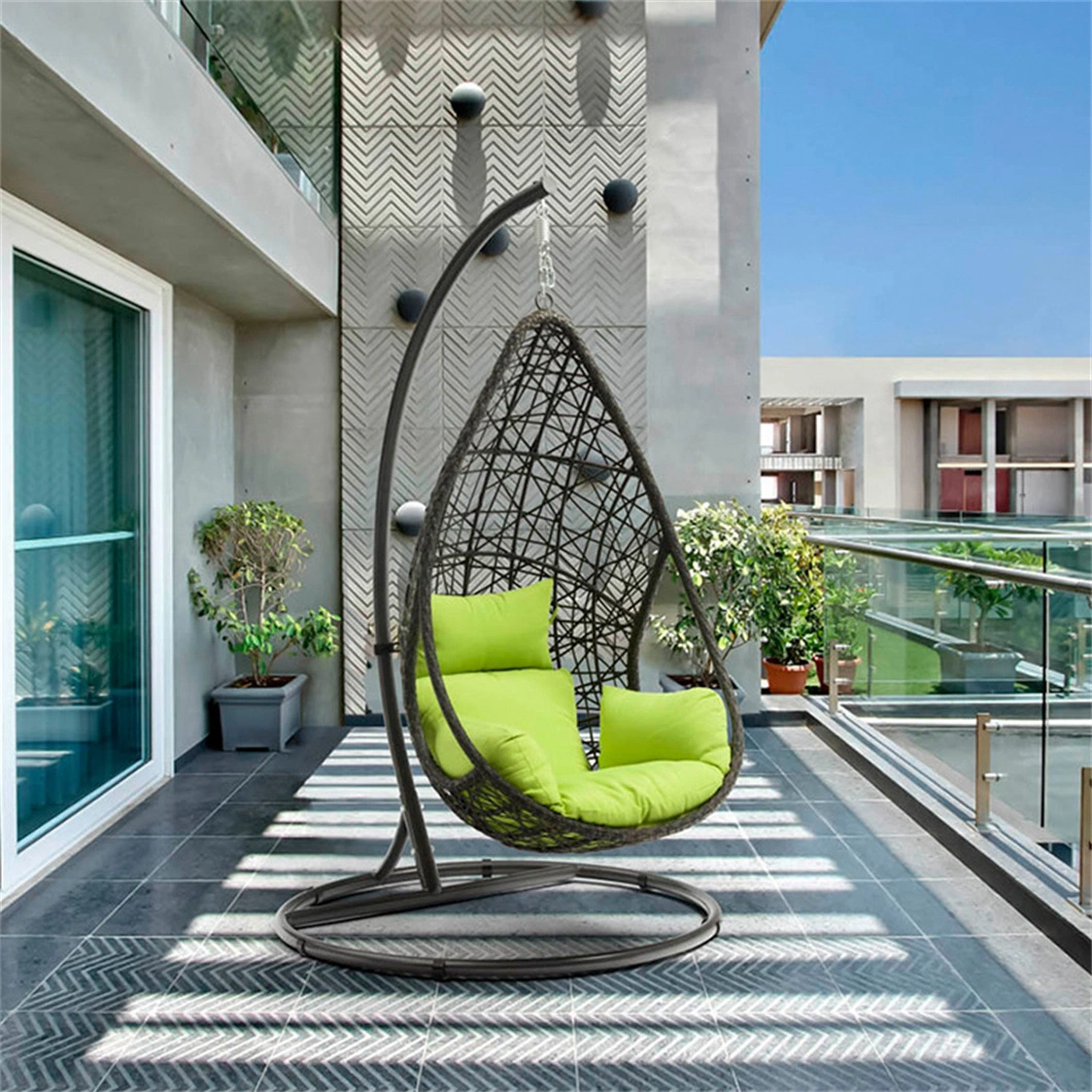 Modern Garden Egg Shaped Chair Standing Egg Swing Chair Rattan Furniture Outdoor