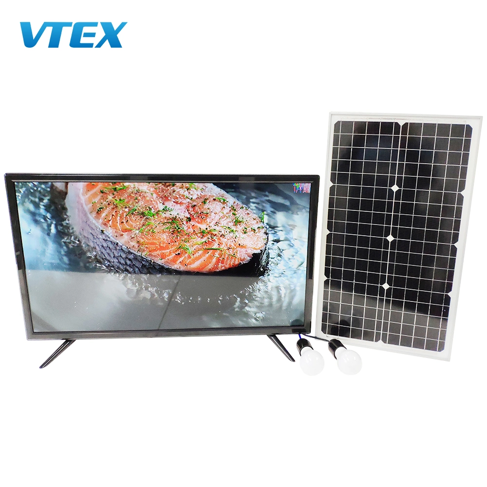 Home usam pilha recarregável Bateria incorporada painel solar Definir DC 12V 32" smart TV Solar Sistema de Energia