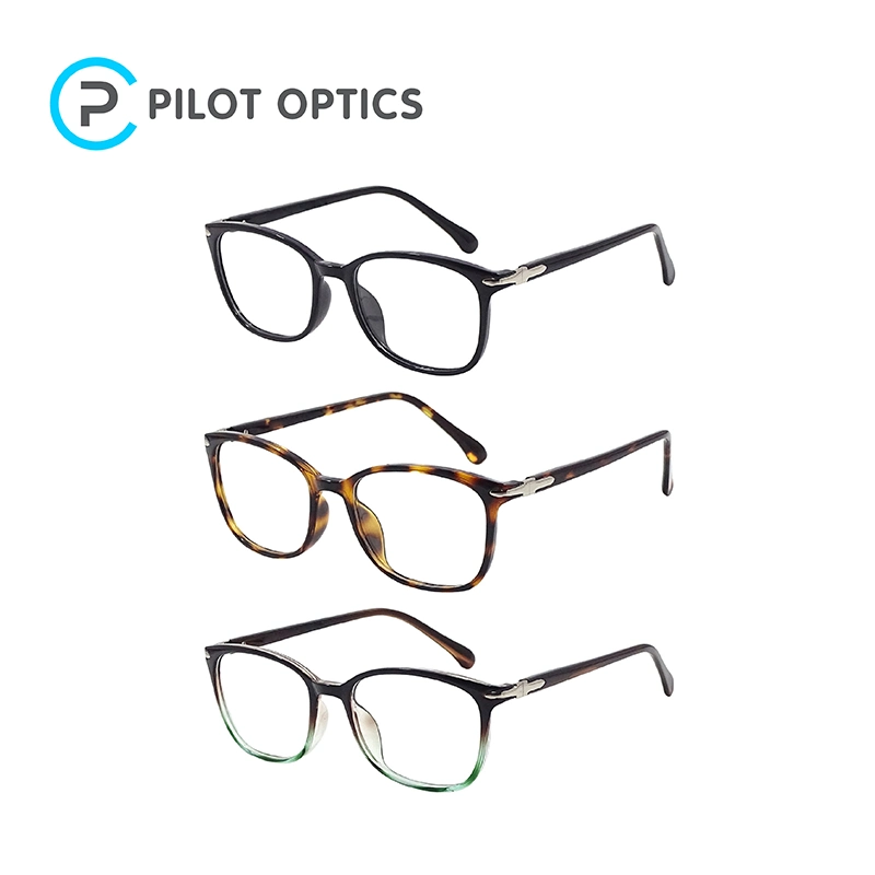 Pilot Optik Square Fashion Rechteck Custom Logo Tr90 Wenzhou Fabrik Optische Rahmen Mit Anti-Blaulicht-Brille