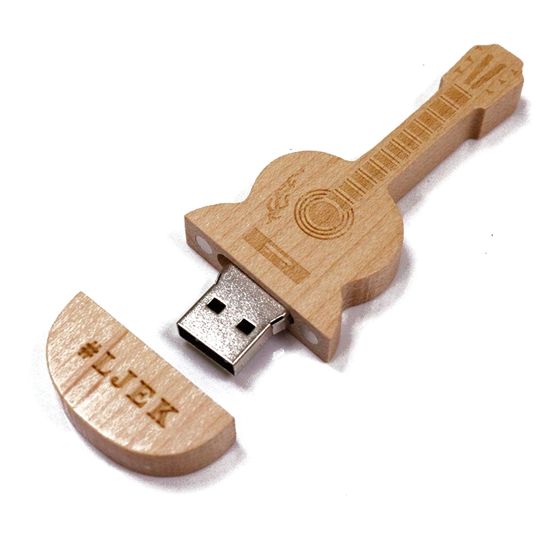 Wooden Guitar Car Creative Gift Birthday Customization USB Flash Drive/USB Flash Memory/USB Flash Disk/USB Pen Drive