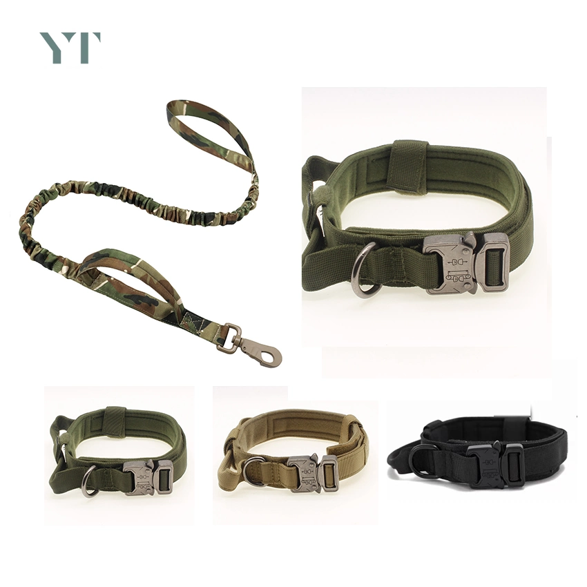 Heavy Duty Custom Designer Adjustable Luxury Fancy Fashion Tactical Dog Collar y conjunto Leash