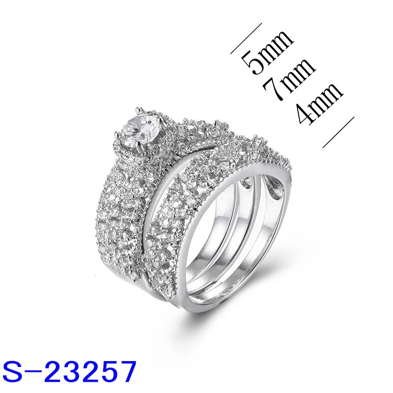 New Model 925 Sterling Silver Brass Copper Diamond Zircon Wedding Ring for Women