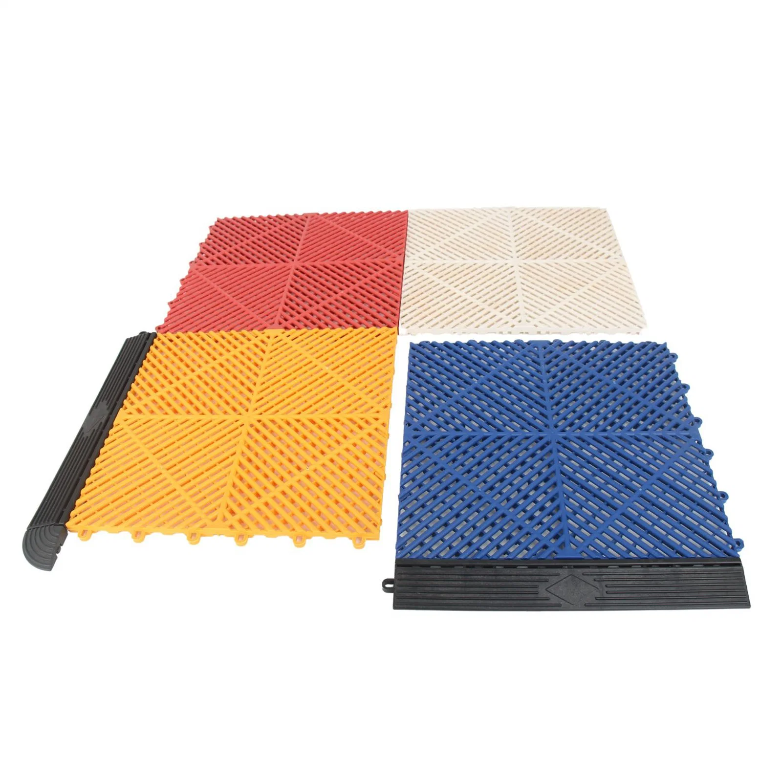 40X40X1.8cm PP Plastic Non-Slip Interlocking Garage Floor Tiles Drainage Mats for Basement Swimming Car Parking