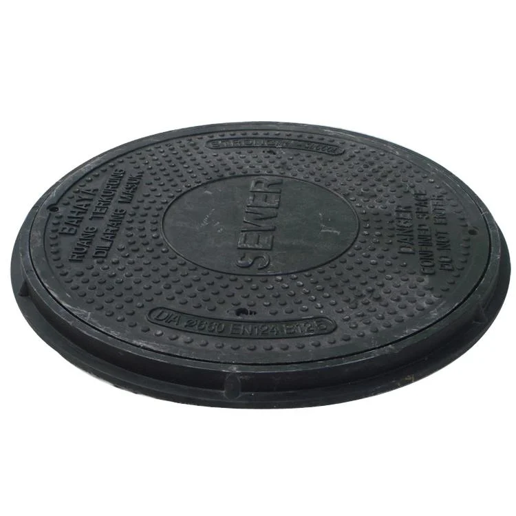 En124 B125 Circular Round Black 660mm Decorative Drain Cover SMC Manhole Cover Frame for Drainage Channels