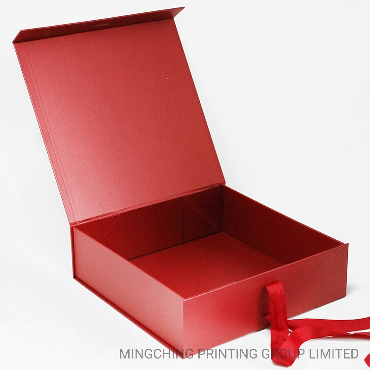 Xmas Hardcover Box Packing Luxury Cardboard Can Be Flat Packaging Foldable Red Christmas Boxes