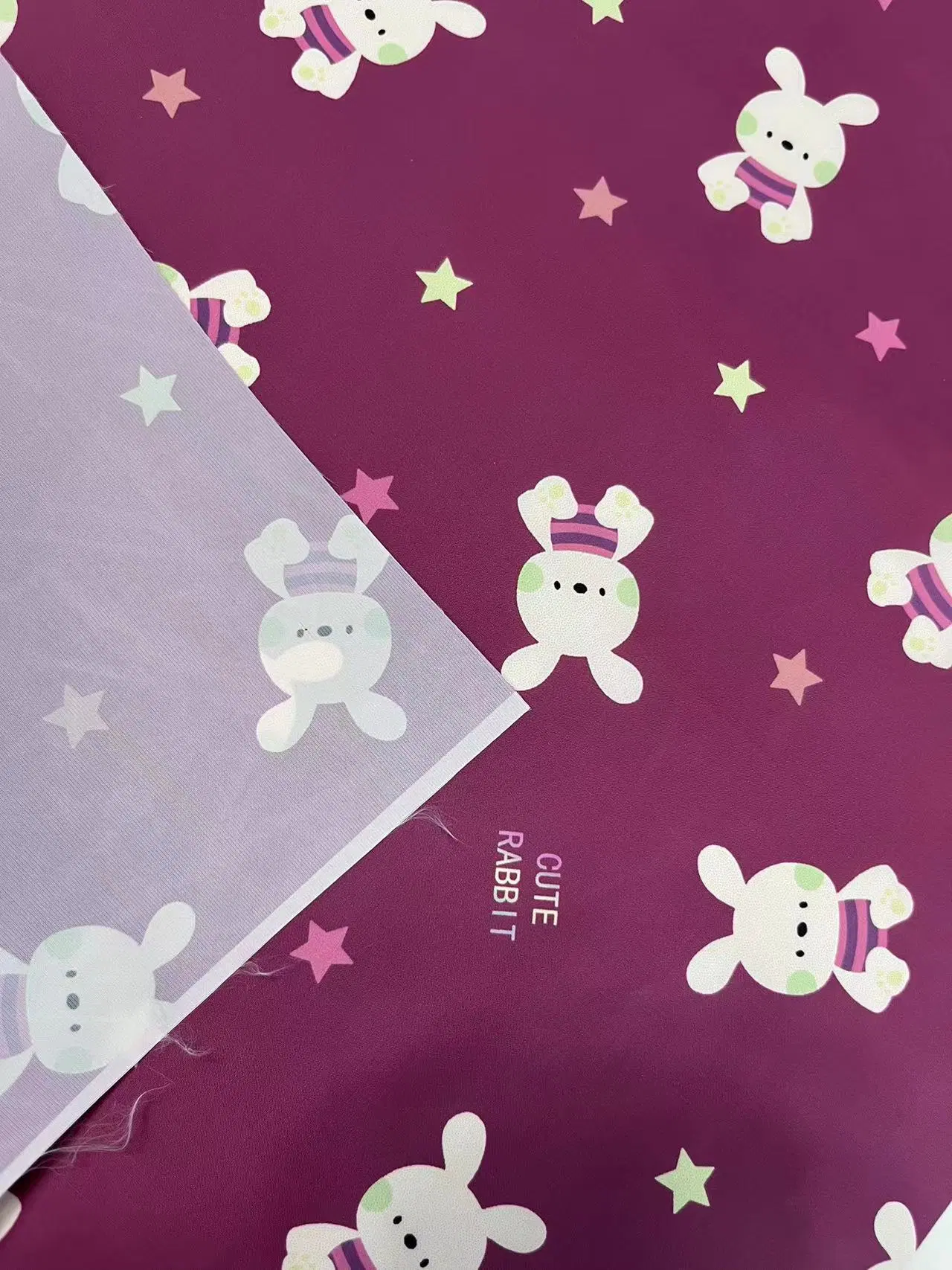 The Kawai Rabbits Digital Printed 100% Polyester Fabric