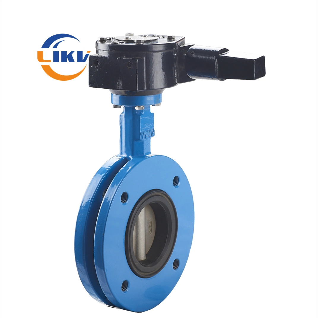 Rubber Seal U Short Pattern Flange Type Water Butterfly Valve Lever Operated