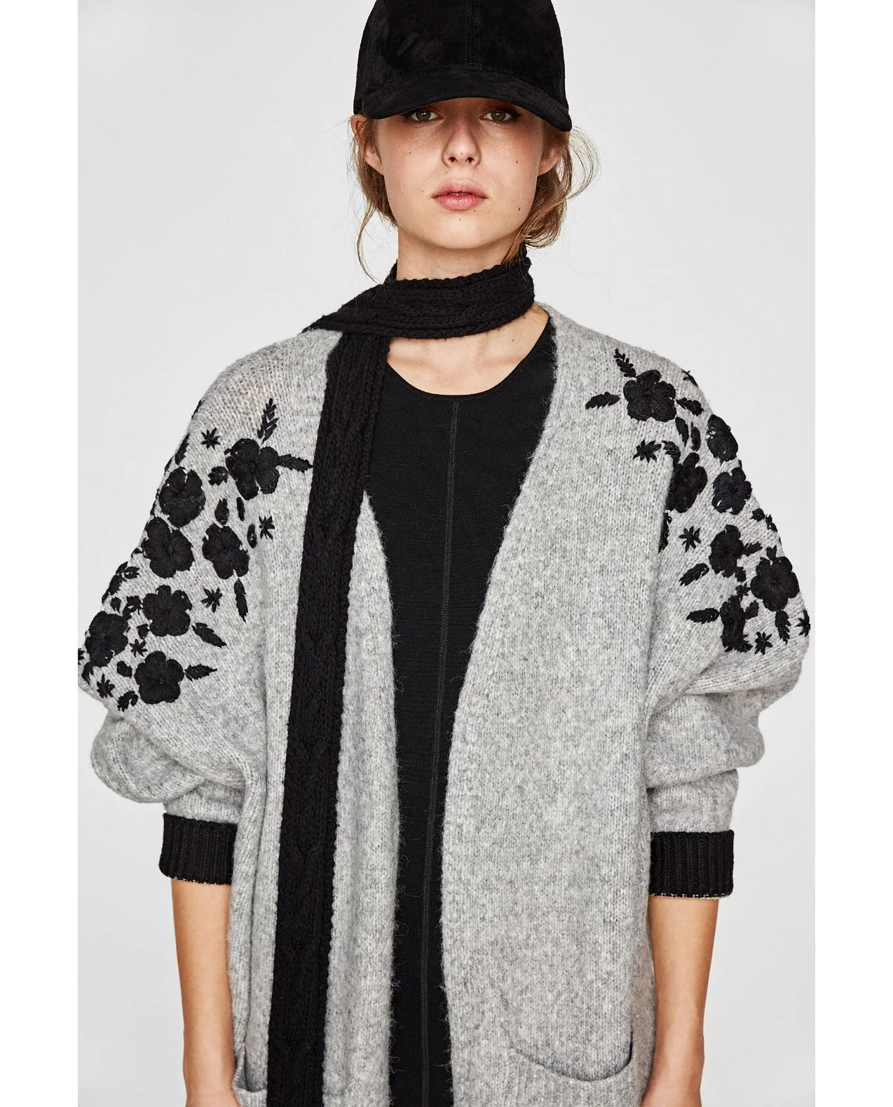 Moda Mujer Cardigan Jersey Oversize con bordados