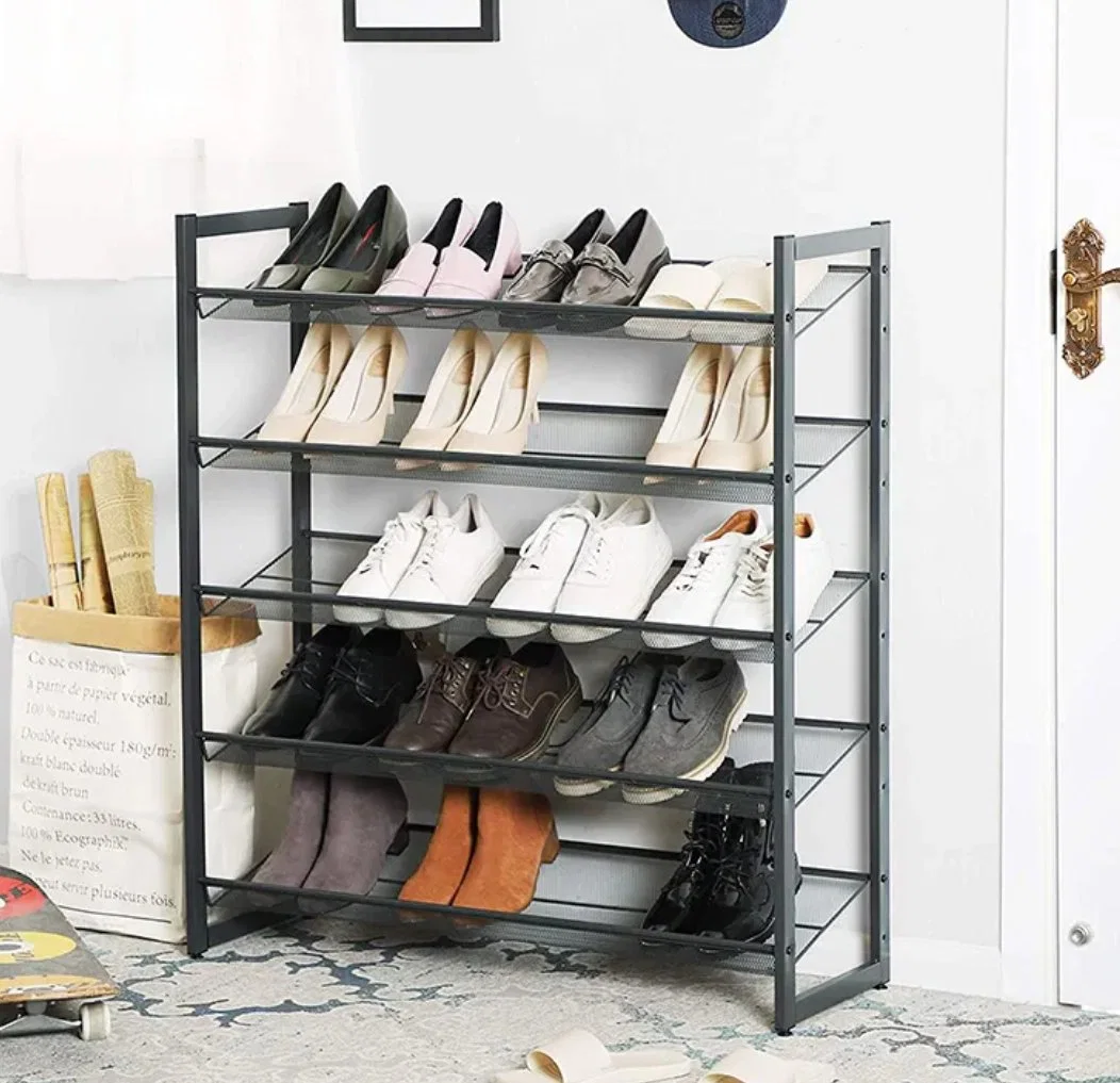 Metal Storage Shoe Racks with Mesh Shelf Slant Adjustable