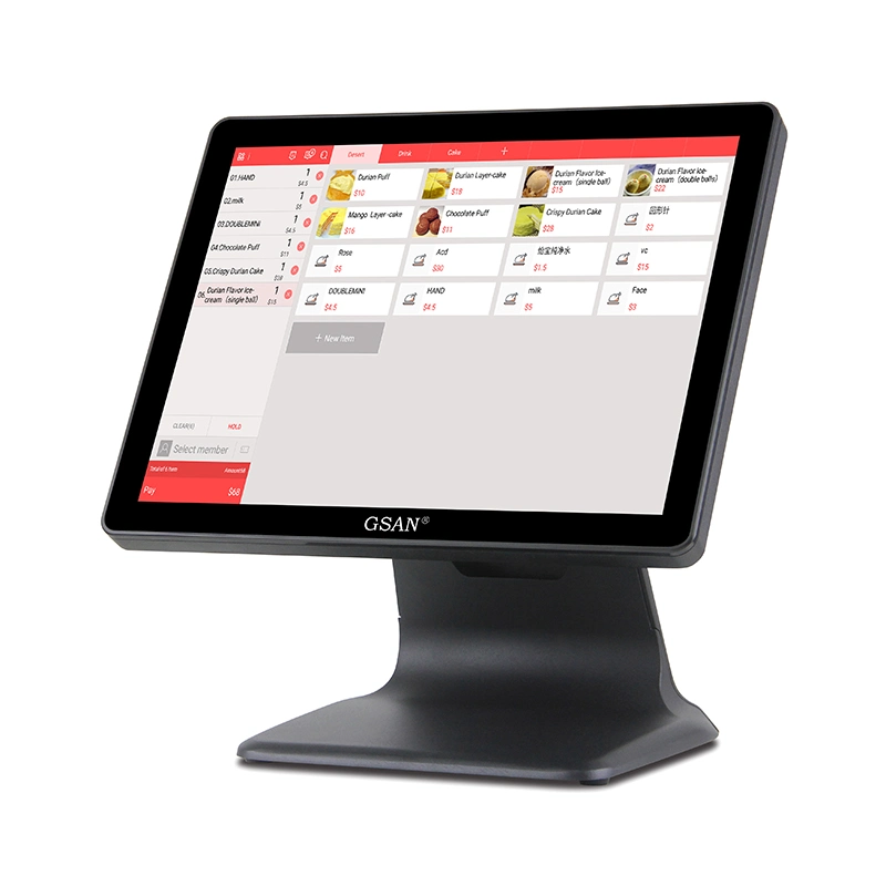 Neues 15 Zoll All-in-One Windows Touch Screen POS System für Restaurant