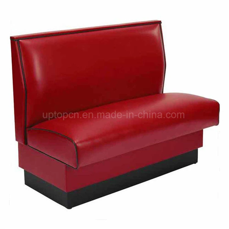 Modern Restaurant Retro Leather Seating, Fast Food American Diner Booth