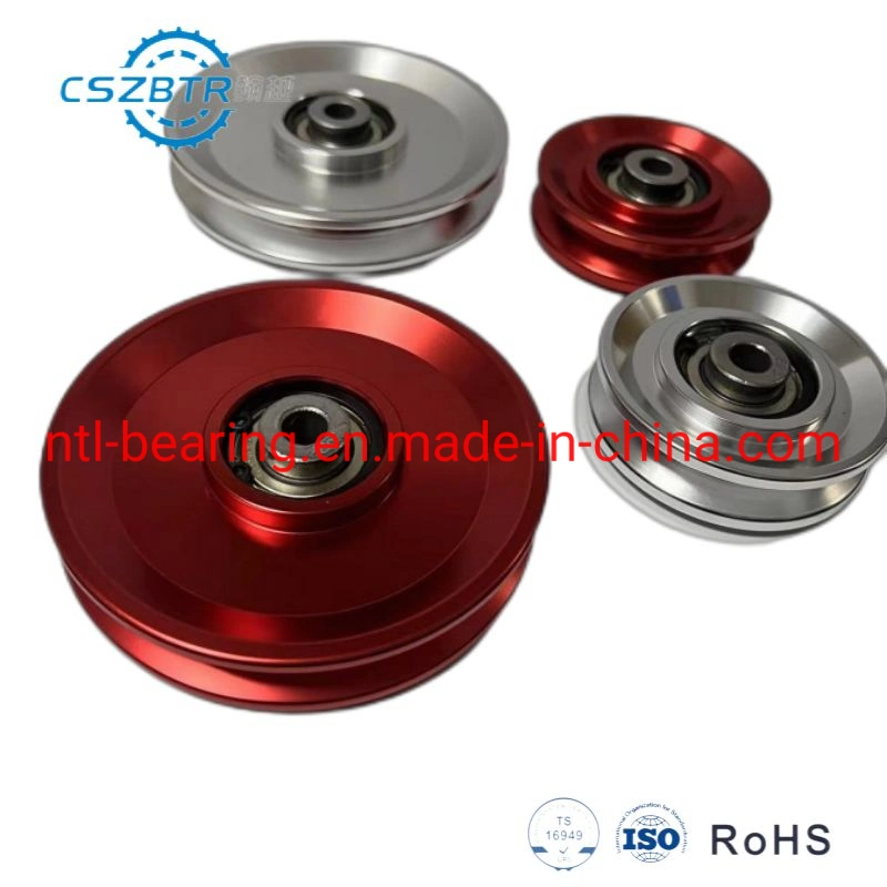 Cable Wheel Bearing Red Aluminum Alloy 73mm Fitness Accessories Pulley for Gym