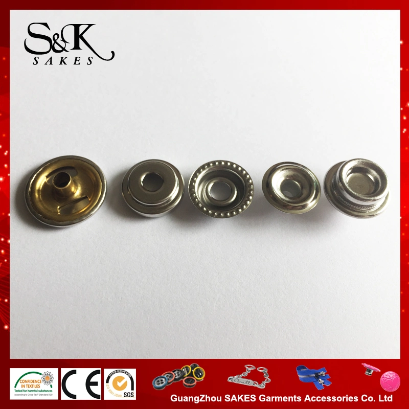 Shinny Silver Color Ring Type Spring Snap Button for Garments