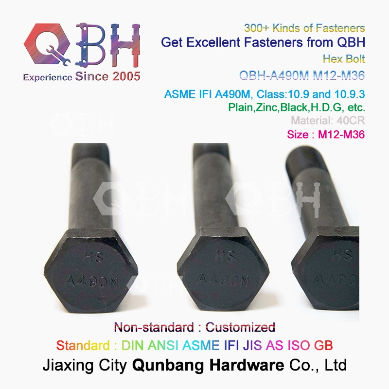 Qbh ASTM F3125 Black Hex Hexagon Hexagonal Heavy Bolt (A490/A490M)