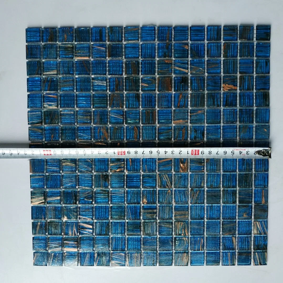 Blended Blue Glass Mosaic Tile for Swimming Pool SPA Bathroom Indoor Flooring Wall Tile