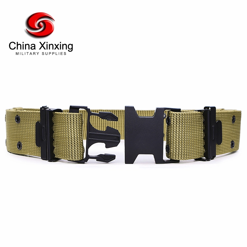 Khaki PP Webbing Plastic Buckle Military Army Tactical Belt