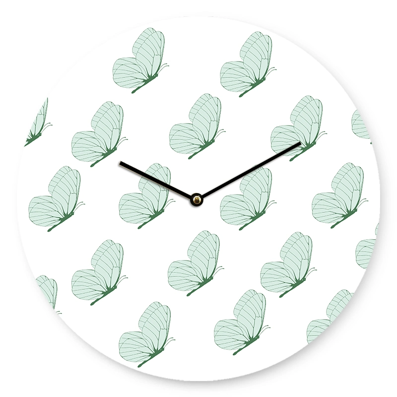 Customized Art Clocks Cartoon Wall Clock Animal MDF Cute Decoration Wall Clock Butterfly