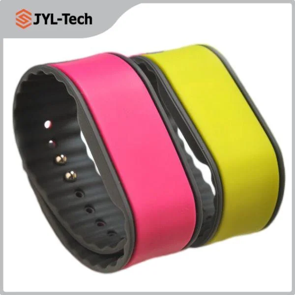 Custom Black/Blue/Orange/Pink/Yellow Color Debossed Logo RFID Silicone Wristband